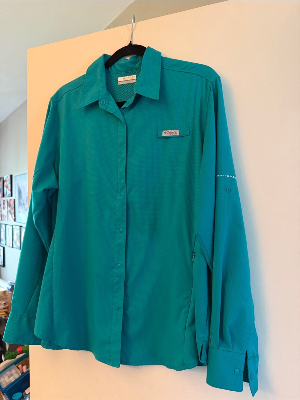 Columbia Teal Long-Sleeve Outdoor Shirt